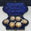 Picture of Set of 6 Vintage Silver Plated Seashell Salt Cellars w/ Spoons and Original Box  