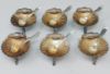 Picture of Set of 6 Vintage Silver Plated Seashell Salt Cellars w/ Spoons and Original Box  