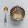 Picture of Set of 6 Vintage Silver Plated Seashell Salt Cellars w/ Spoons and Original Box  