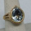 Picture of Pear Cut 3.8ct Aquamarine w/ Diamond Accents (.50ct SI/I) 14k Gold Size 7 7.9g 