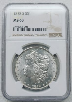 Picture of 1878-S Morgan Dollar $1 MS63 NGC 