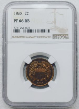 Picture of 1868 Proof Shield 2 Cents 2c PF66RB 