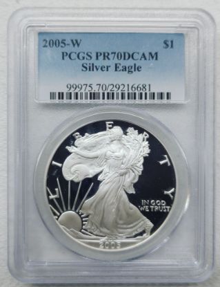 Picture of 2005-W Proof American Silver Eagle PR70 DCAM PCGS 