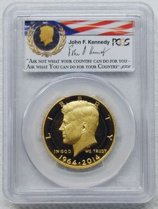 Picture of 2014-W 50th Anniversary Gold Kennedy Half Dollar PR70 DCAM PCGS FDOI 