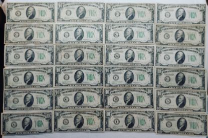 Picture of 24x Series 1934-B, C, D $10 Federal Reserve Notes