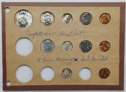 Picture of Complete 1955 US Mint Set in Wayte Raymond Board  