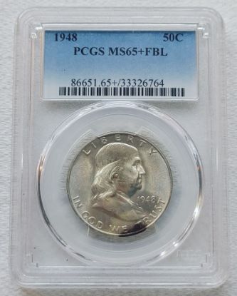 Picture of 1948 Franklin Half Dollar 50c MS65+ FBL PCGS  