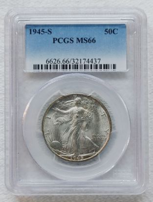 Picture of 1945-S Walking Liberty Half Dollar 50c MS66 PCGS