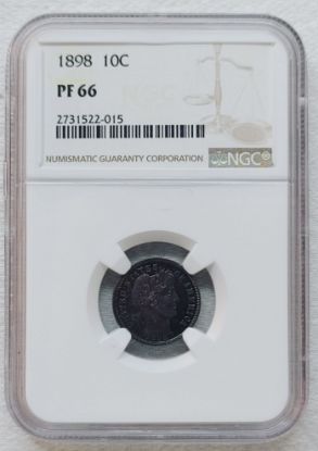 Picture of Monster Toned 1898 Proof Barber Dime 10c PF66 NGC