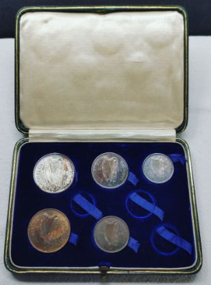 Picture of Monster Toned 1928 Ireland 5 Coin Proof Set w/ Original Box 