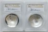 Picture of 2x 2014 Baseball HOF Andre Dawson Signed PF70 & MS70 PCGS $1 Silver Commem  