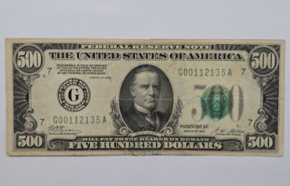 Picture of 1928 $500 Federal Reserve Note Chicago Fr. 2200 