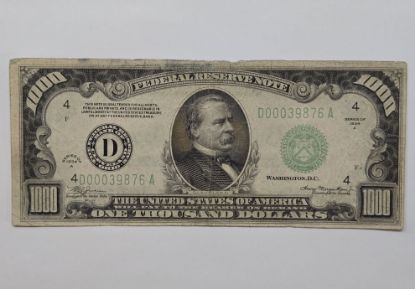 Picture of 1934-A $1000 Federal Reserve Note Cleveland Fr. 2212-D  