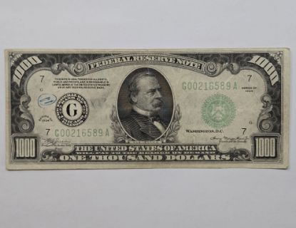 Picture of 1934 $1000 Federal Reserve Note Chicago Fr. 2211-G 