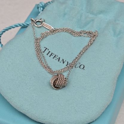 Picture of Tiffany & Co. 20" Sterling Silver Mesh Twist Knot Necklace .925 