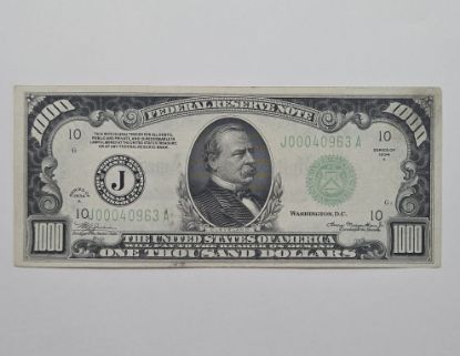 Picture of 1934-A $1000 Federal Reserve Note - Kansas City  26349