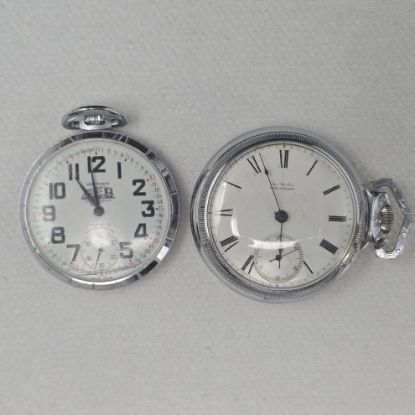 Picture of (2) Vintage Waltham Watch Co Working Open-Faced Pocket Watches 