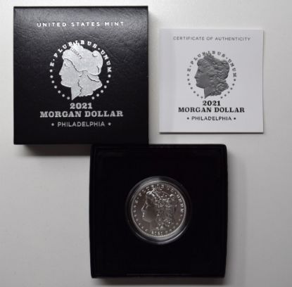 Picture of 2021-P Silver Morgan Dollar w/ OGP $1 