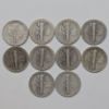 Picture of 1917, 1921, 4x 1926-S, 1931, 3x 1945-S Better Date Mercury Dimes 10c  