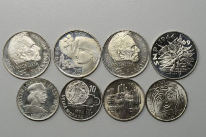 Picture of 8x 1944-1969 Czech Republic Proof/UNC Silver Coins w/ Scarce 25k 