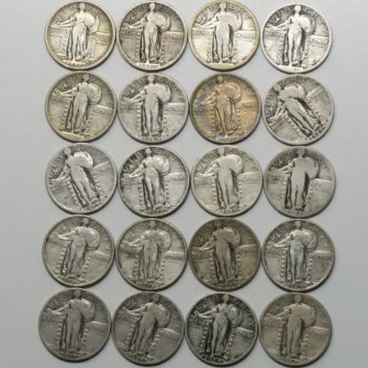 Picture of 20x 1917-1930 Better Date Standing Liberty Quarters 25c 