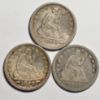 Picture of 1853 w/ Arrows & Rays, 1854 w/ Arrows, 1857 Love Tokens Seated Liberty Quarters 25c  