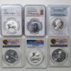 Picture of 6x Assorted Graded 1oz World Silver Bullion Coins  