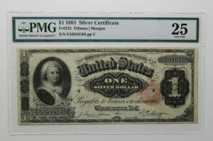 Picture of $1 1891 Silver Certificate Fr#223 Tillman/Morgan PMG 25  