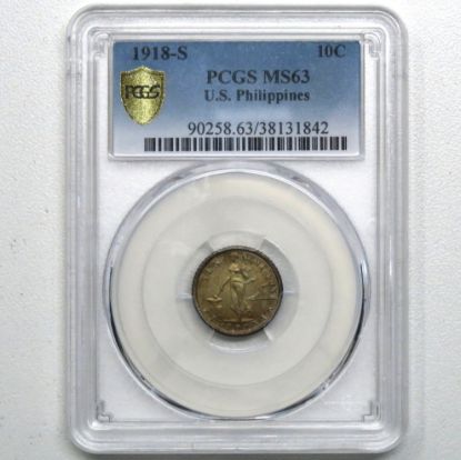 Picture of 1918-S Philippines 10c MS63 PCGS 