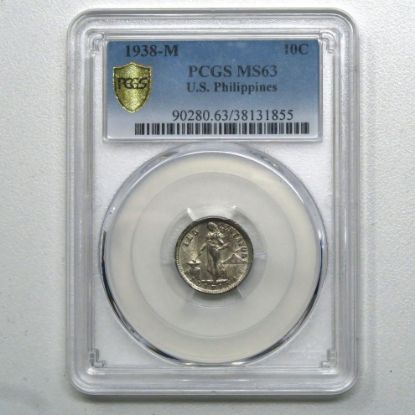 Picture of 1938-M Philippines 10c MS63 PCGS  