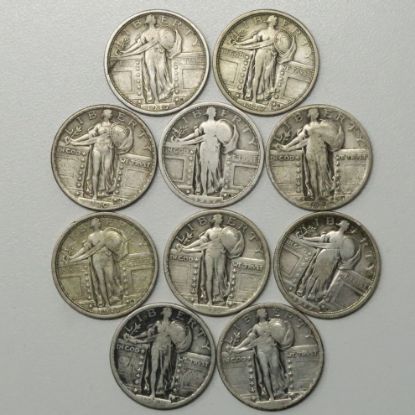 Picture of 10x 1917-1928 Better Date Standing Liberty Quarters 25c  