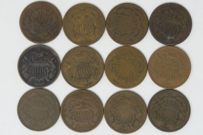 Picture of 12x 1864-1868 2 Cent Pieces 2c 