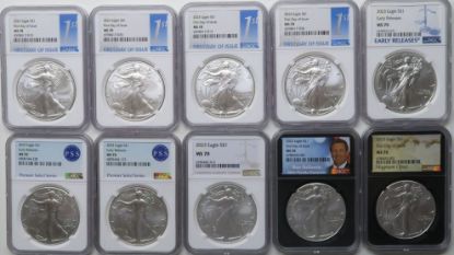 Picture of 10x 2023 MS70 NGC American Silver Eagles ASE 1$ 