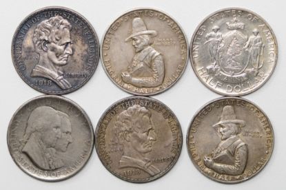 Picture of 6x 1918-1926 Better Date Classic Commemorative Half Dollars 50c 