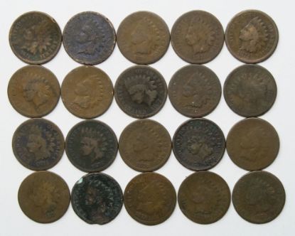 Picture of 20x 1873-1878 Semi-Key Date Indian Head Cents 1c