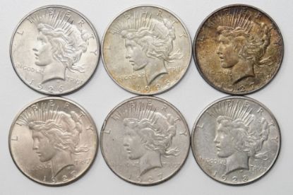 Picture of 6x 1926-1928 Better Date Peace Dollars $1