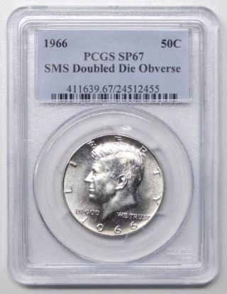 Picture of 1966 SMS DDO FS-101 Kennedy Half Dollar 50c SP67 PCGS 