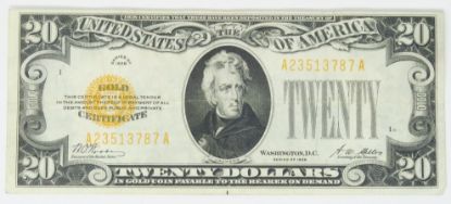 Picture of 1928 $20 Gold Certificate Woods/Mellon Fr. 2402 