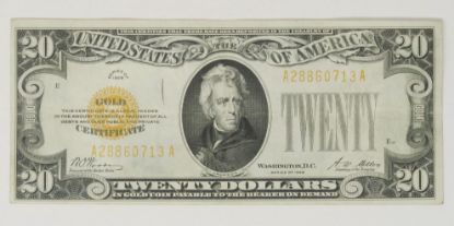 Picture of 1928 $20 Gold Certificate Woods/Mellon Fr. 2402 