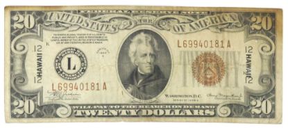 Picture of 1934-A $20 WWII Hawaii Emergency Federal Reserve Note Fr. 2304 