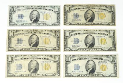 Picture of 6x 1934-A $10 WWII North Africa Emergency Silver Certificates Fr. 2309 