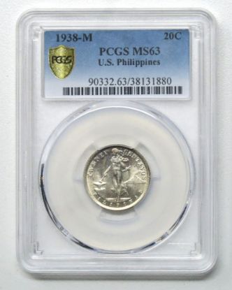 Picture of 1938-M Philippines 20c MS63 PCGS 