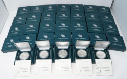 Picture of 33x Assorted US Mint 1oz .999 Silver Presidential Medals w/ Box & COAs  