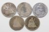 Picture of 3x 1876-CC, 1877-CC, 1878-CC Seated Liberty Quarters 25c Carson City  