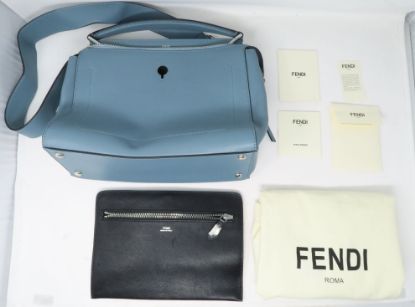 Picture of Fendi Dot Com Leather 2-way Blue/Green Handbag w/ Papers  