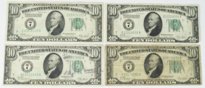 Picture of 4x 1928-A Federal Reserve Notes - Chicago Fr. 2001 Redeemable in Gold 