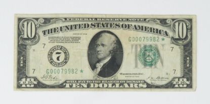 Picture of 1928 $10 *STAR* Federal Reserve Note - Chicago Fr. 2000* Dark Green Seal 