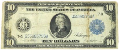 Picture of 1914 $10 Federal Reserve Note Chicago Fr. 931 White/Mellon 