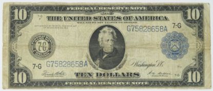 Picture of 1914 $10 Federal Reserve Note Chicago Fr. 931 White/Mellon 