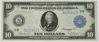 Picture of 1914 $10 Federal Reserve Note New York Fr. 910 Burke/Houston 